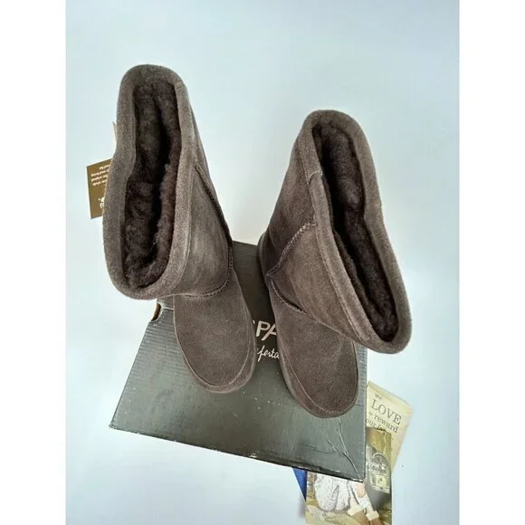 BearPaw Meadow Youth Short 604Y Chocolate Winter Boots Size 2 Youths Shoes NEW - Picture 3 of 10